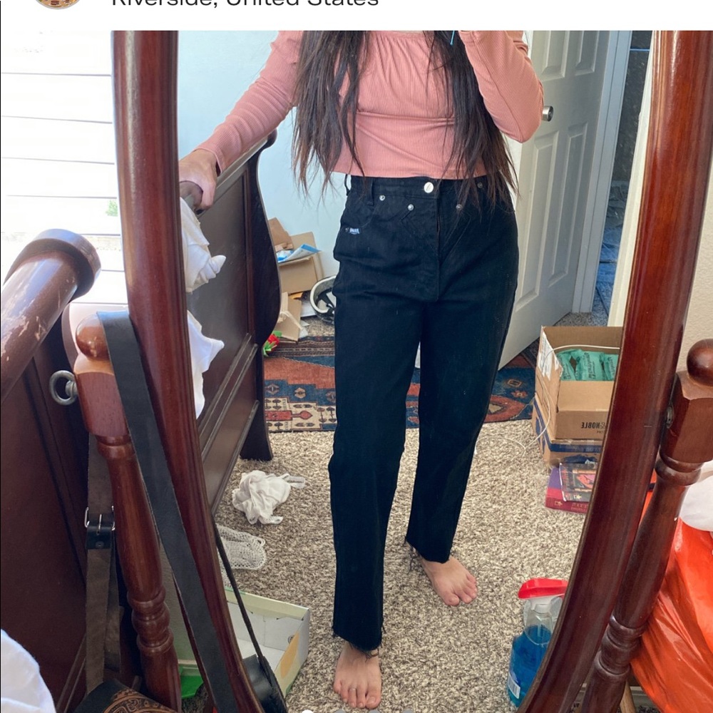 American Vintage High Rise Straight Leg black jeans Size 24